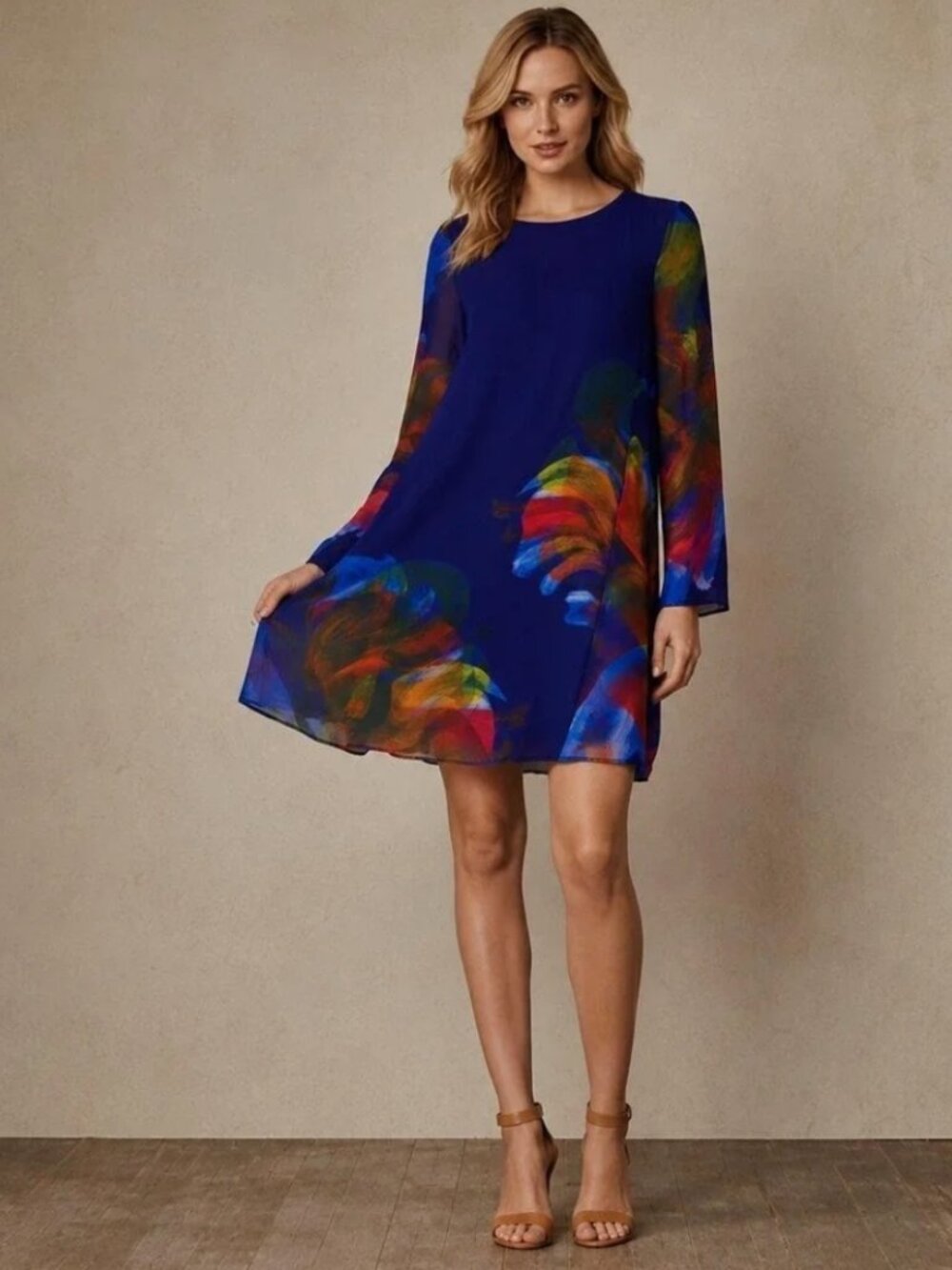 Vintage Anthropologie 100% silk shift dress